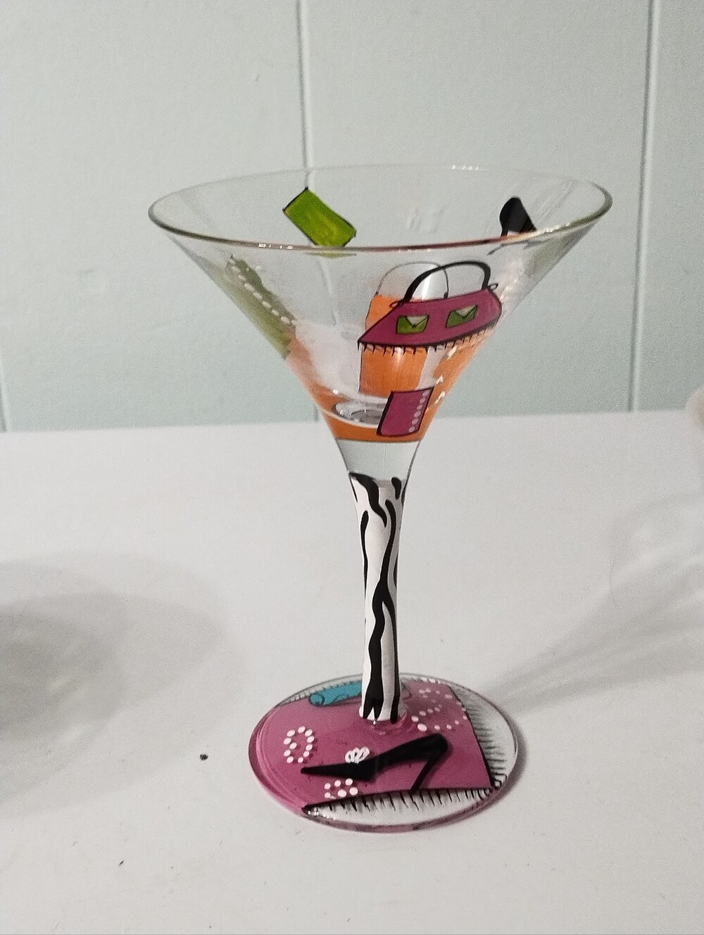 "Love My Martini" Collection Hand-Painted Fashion Martini Glass